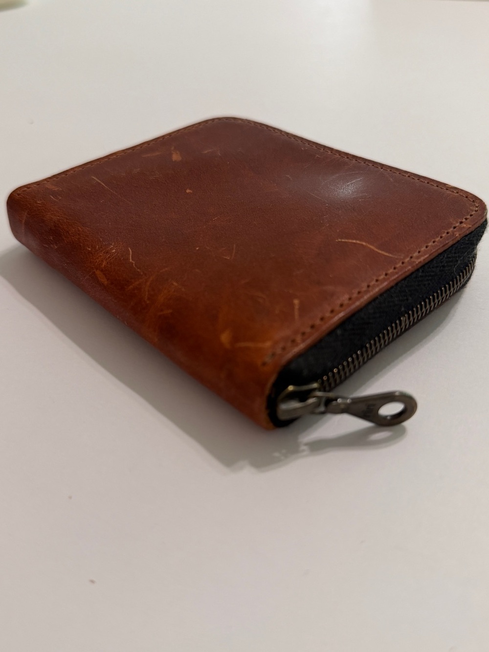 Ashland Brown Leather Zipper Pull Wallet
